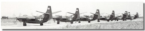 VC-7 planes ready to depart Port Lyautey October 14, 1952. 